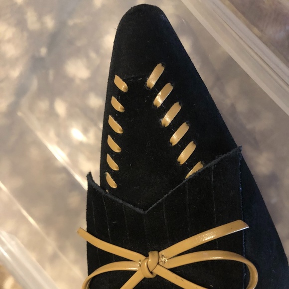 Carlos Santana Black Suede 4" heel Pumps with leather trim, sz 8.5 - Picture 8 of 10